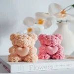 Heart Teddy Candle
