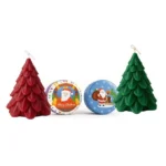 AAURAFUL Christmas Scented Candles Set - 2 Christmas Tree Candles