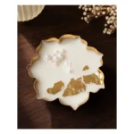 AAURAFUL Lotus Bowl Candle with Gold Foil & Pearls