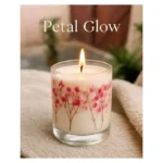 AAURAFUL Petal Glow Candle - Pressed Baby's Breath Pink Flower Jar Candle